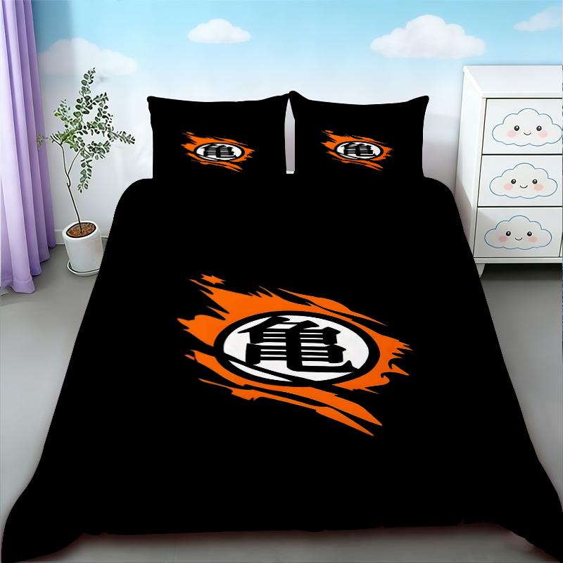 Anime 3pz Copripiumino Dragon Ball Goku Cartone Animato Set Biancheria da Letto Coperta Trapuntata per Bambini Dimensioni Queen King per Decorazione Camera da Letto Regali