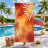 Gradient Orange Sunset Sunflower Line Art Beach Towel Quick Dry  Microfiber Towel For Swimming Pool Beach Bath Outdoor Daily Use