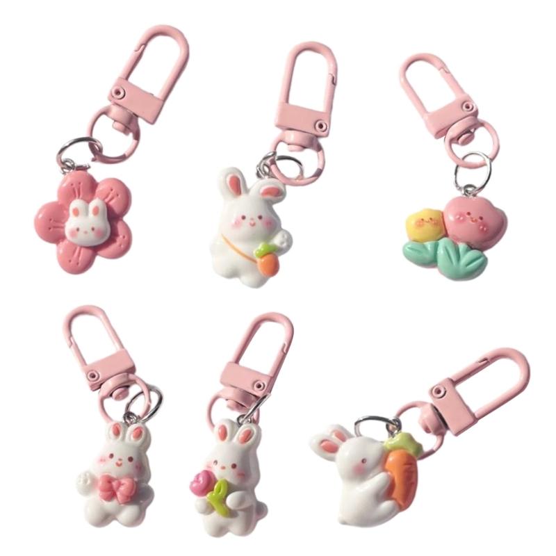 

Delicate Rabbit Keychain Charm Accessory Lovely Mini Pendant Cartoon Rabbit Hangings Decoration for Fashion Individuals 1