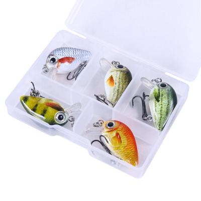 5 szt. Przynęta wędkarska Mini Crankbait Pływający wobler Zestaw haczyków wędkarskich z pudełkiem wędkarskim