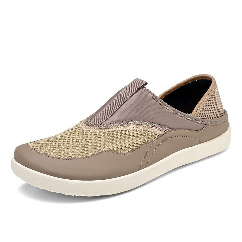 New Men's Shoes - One-piece Perforated Mesh Upper Soft-soled Casual Shoes, Lazy Shoes