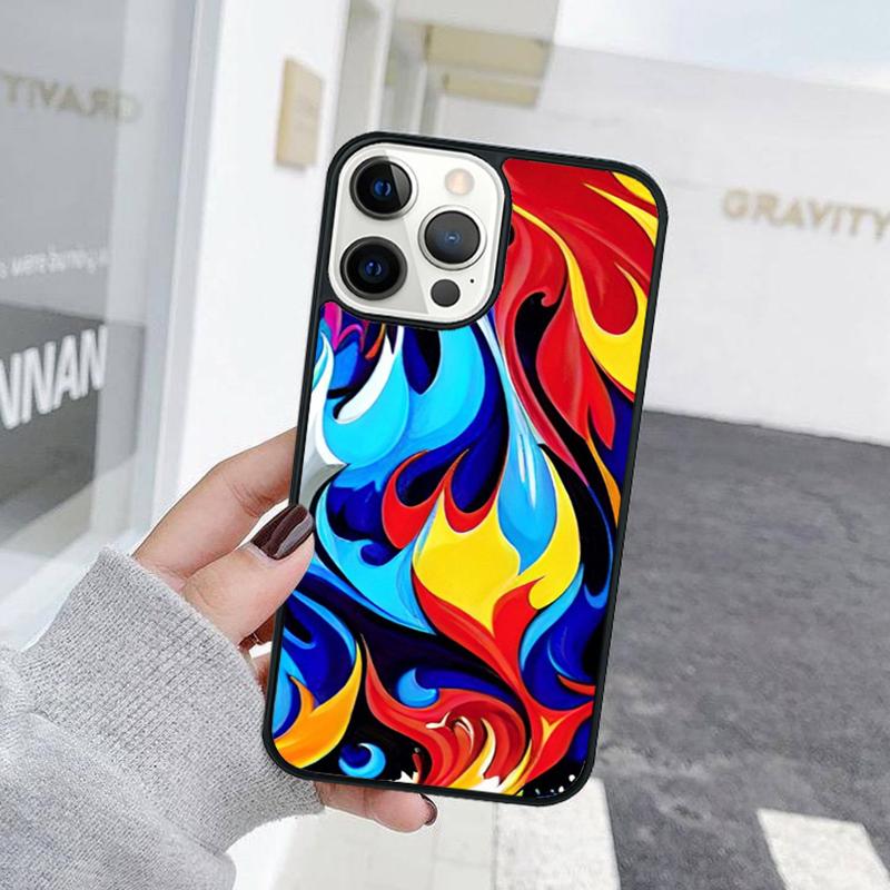 Artistic Personality Flame Phone Case For iPhone 17 Air 15 16 Cover 11 13 14 Pro Max 12 Plus Max Fundas