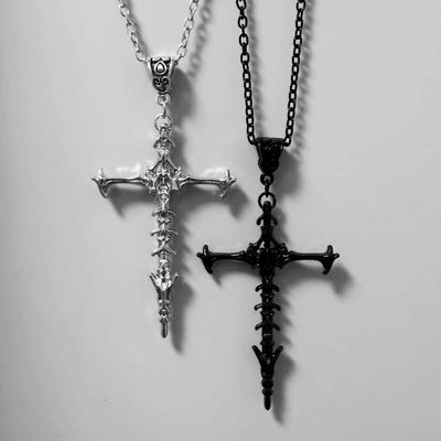 Gothic Skull Cross Clavicle Chain Necklace
