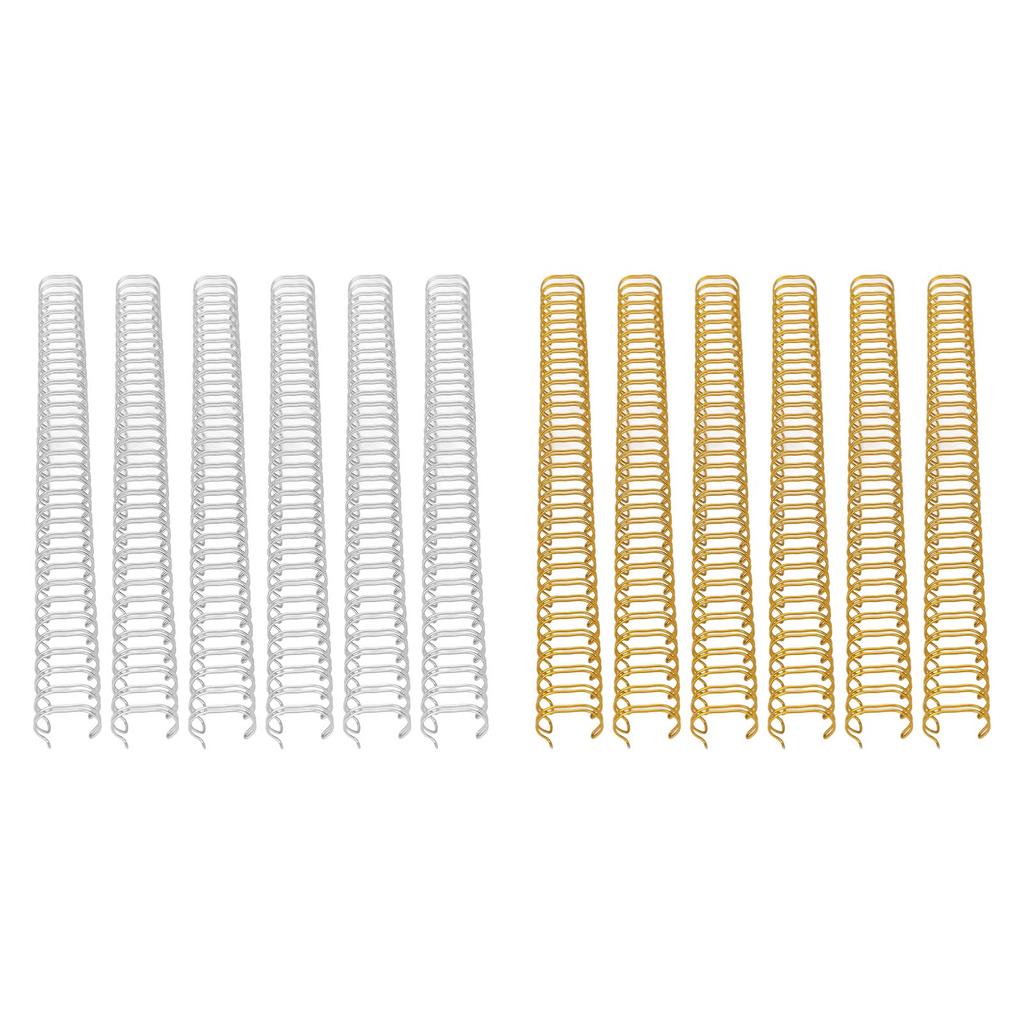 100PCS Spiral Binding Coils 34 Loops 3:1 Pitch  Paper Double Wire Binding Spines 120 Sheets Capaci