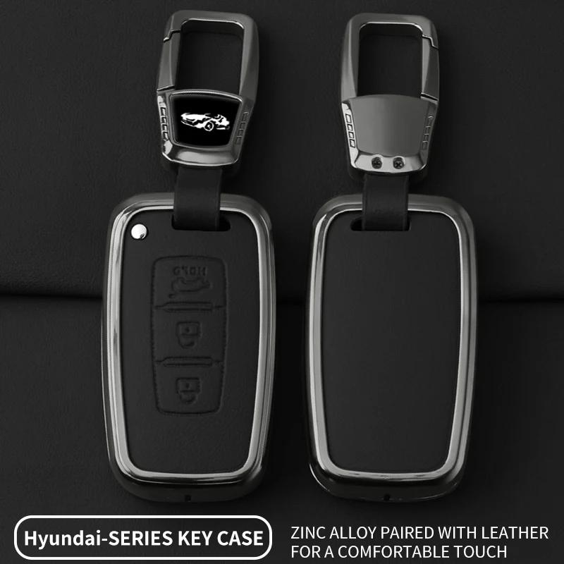 Interior Mouldings 3 Buttons Car Zinc Alloy Key Case Cover For Hyundai IX35 Sonata 8 For Kia Forte Rio 3 K2 K3 K5 Sportage Keych
