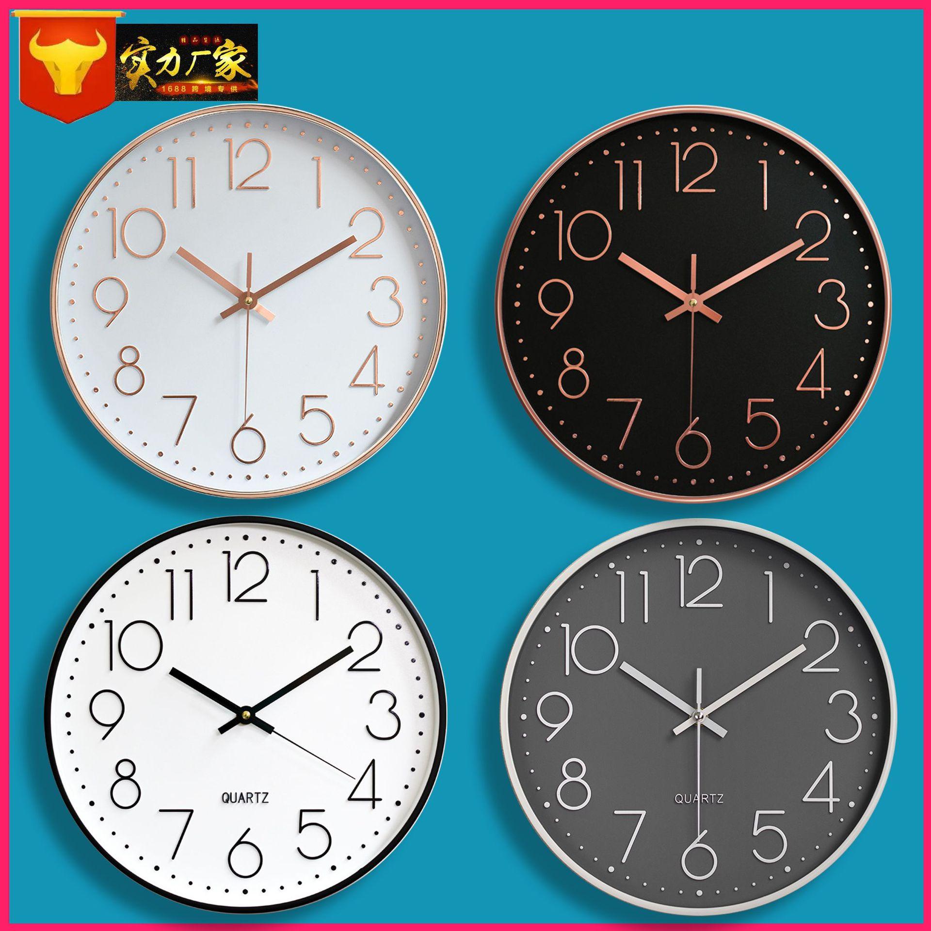 

30см часы настенные часы часы для гостиной настенные часы кварцевые часы настенные креативные бесшумные часы чёрный