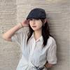 25 early autumn new striped retro forward hat women's vintage big head circumference duckbill hat beret tide