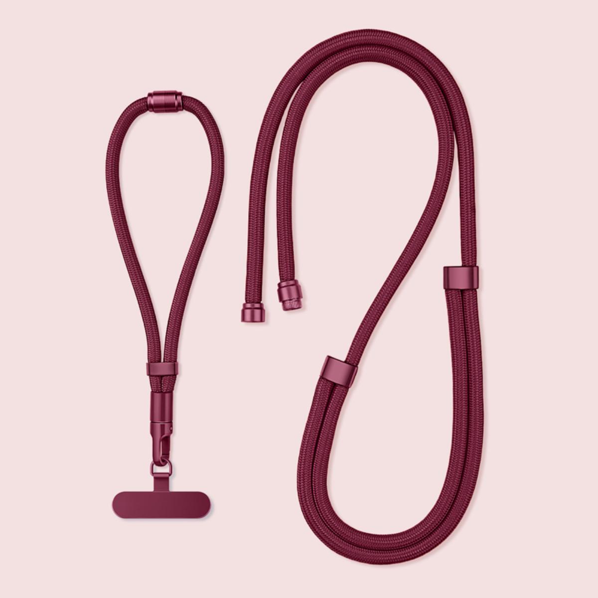 3-in-1 Switchable Mobile Phone Lanyard Adjustable Length Universal Mobile Phone Case Strap вино красного