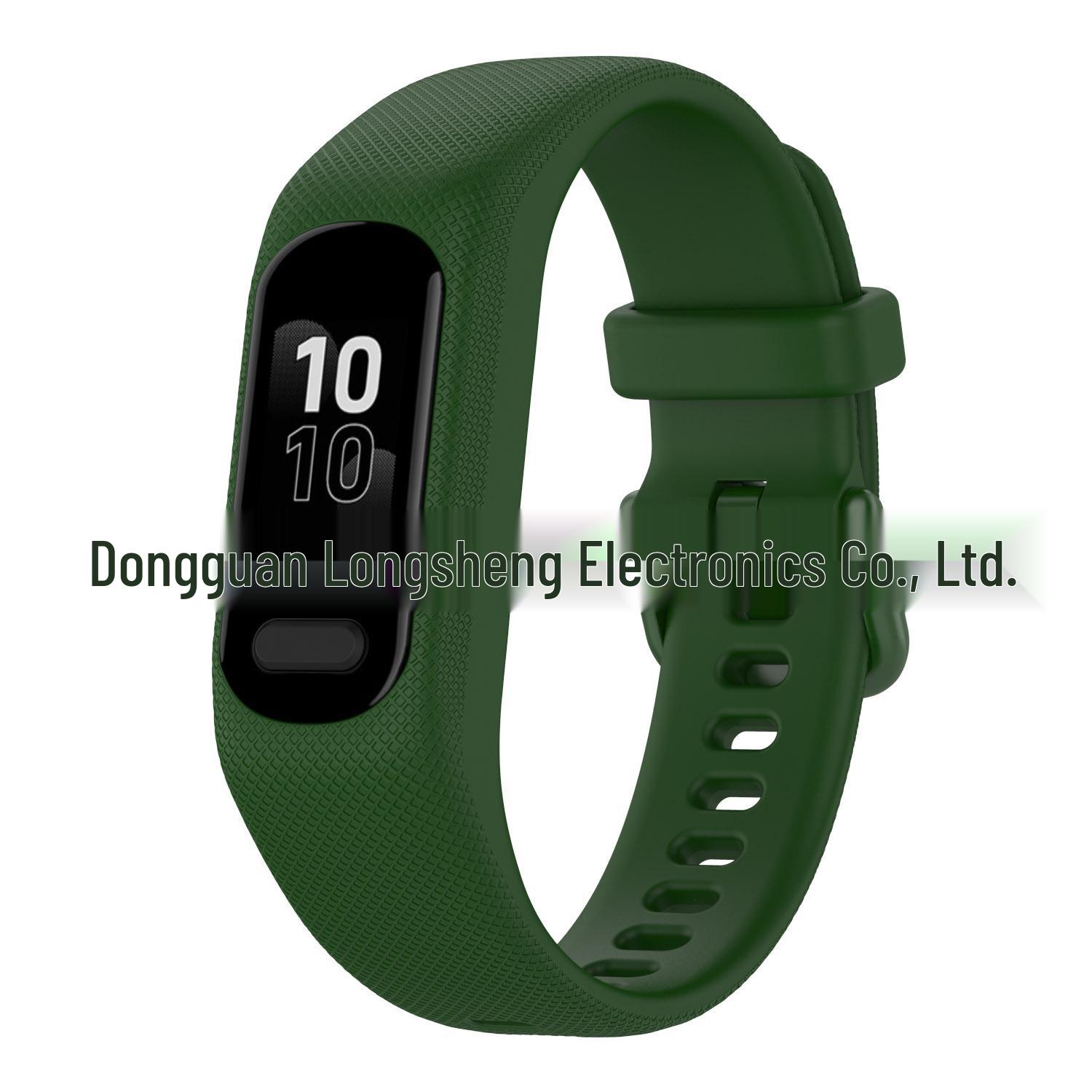 

Совместимый силиконовый текстурированный ремешок для браслета Garmin Smart5 Large армия зеленый