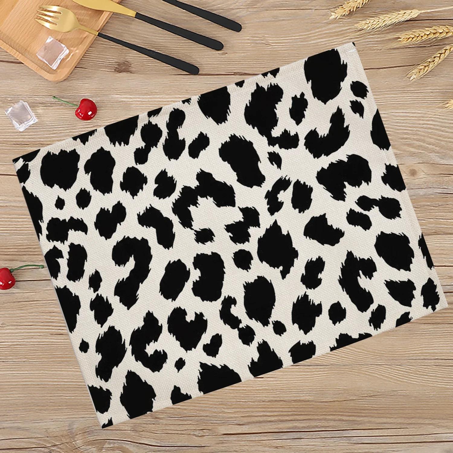 

Animal Snake Pattern Drink Coasters Table Mats for Dining Table Placemat Geometric Zebra Cotton Linen Kitchen Placemat Home 30x45cm-4PC