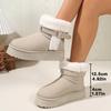 Large size muffin thick-soled snow boots for women's winter new short tube heightening new shoes warm and velvet snow shoes