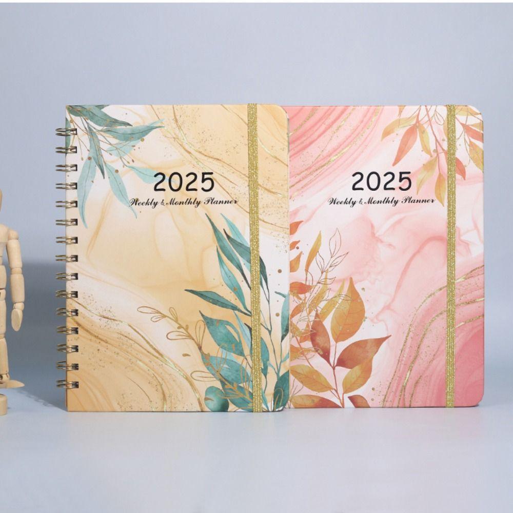 Monthly 2025 English Agenda Book 365-Day A5 Schedule  Planner Flowers Diary Notebook  Students