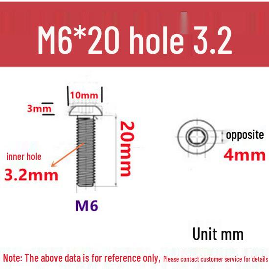 Stainless Steel 304 Pan Head Hollow Hex Screw (M4-M12)