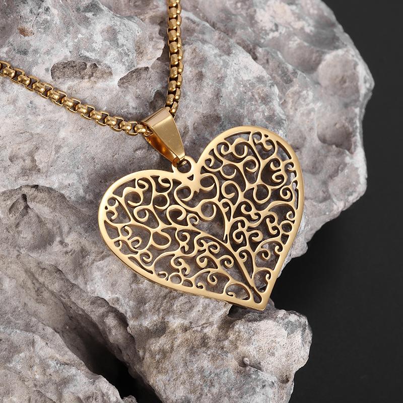 Accessories Retro Love Carved Hip Hop Style Fashion Pendant Necklace 60CM(Necklace Long)