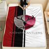 1Pc Kashima Antlers Print Flannel Blanket High Quality Warm Comfortable Cover for All Seasons Perfect for Gifts Home Decor