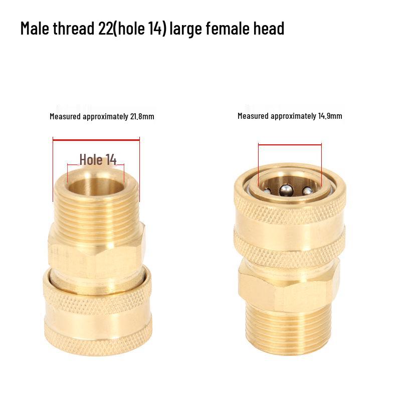 High-Pressure Copper Quick-Connect Water Hose Adapter for Car Washers