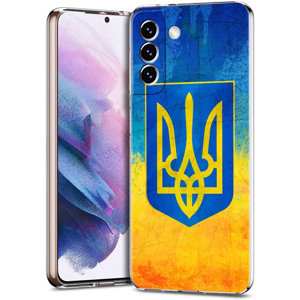 U-Ukraine Flag Phone Case for Samsung Galaxy S23 S20 FE S22 S21 Ultra M21 M22 M32 S10 S10E S9 S8 Plus 5G Transparent Shell Capas