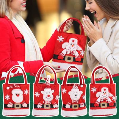 Christmas Decorations Handheld Gift Bag Santa Snowman Bear Elk Handheld Gift Bag