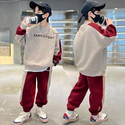 Ensembles de Lettres Imprimés pour Garçons Vêtements Mode Printemps Enfants Tenues 2 Pièces Sweatshirts+Pantalons Décontractés Enfants Simplicité Tenues Automne
