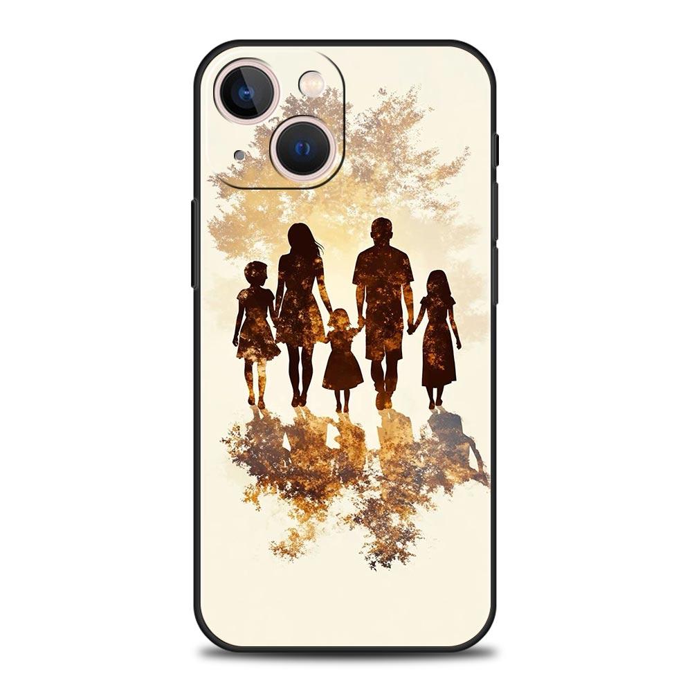 

A Family Of Three Phone Case Cover for iPhone 17 16 15 14 13 12 Pro Max 11 Pro Max 17 AIR Plus Shockproof Soft TPU Shell Fundas iPhone 12 Pro