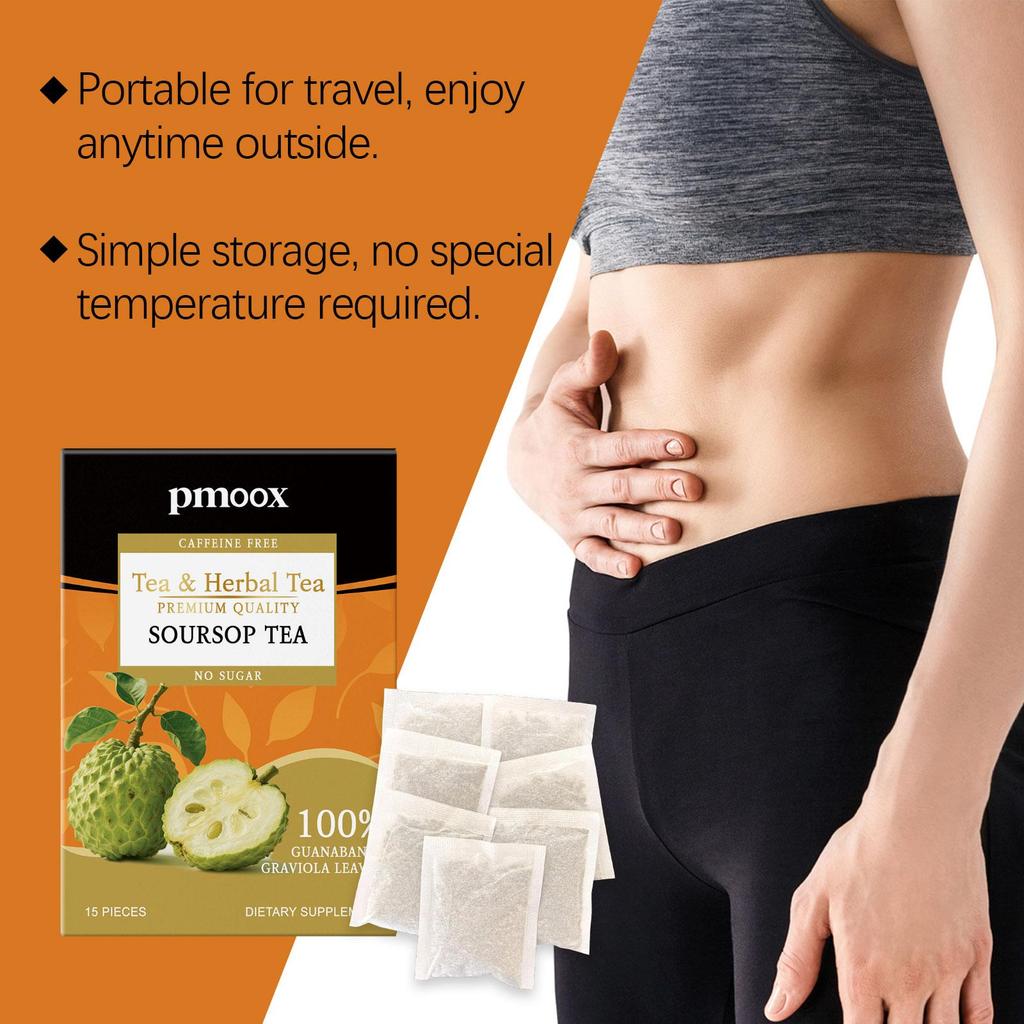 Natural Soursop Leaf Tea Bags, Individually Packaged, Daily Wellness & Dietary Support