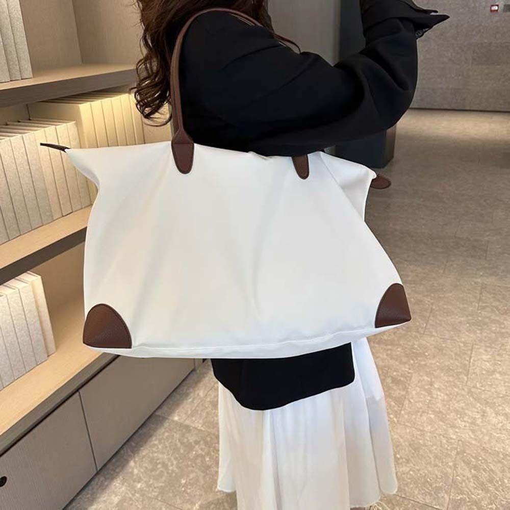 Large Capacity Oxford Tote Bag Solid Color Simple Underarm Bag Nylon Shoulder Bag  Streetwear