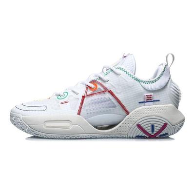 Li Ning All City 9 V1.5 Rutschfeste Verschleißfeste Low-Top Basketballschuhe Herren Sneaker Weiß ABAR015-4