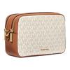 Michael Kors MK Bryant Metallic Logo Monogram Zip Closure Shoulder Crossbody Bag Medium Women bags Vanilla-White Acorn-Brown 32S5GYTC5B-VANILLA/ACRN