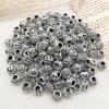 10Pieces European Style Spacer Beads with Large Holes Silver Round Spacer Beads Accessory for Creative Jewellery Making