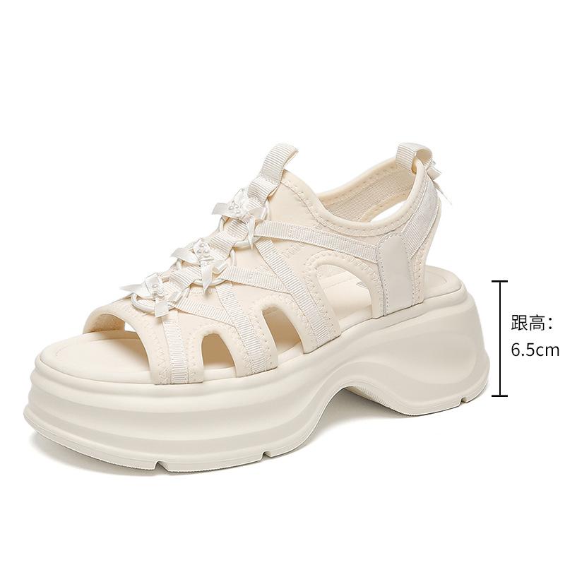 Women's summer sandals 2025 new sports outer wear muffin thick sole work is not tired feet Roman sandals women