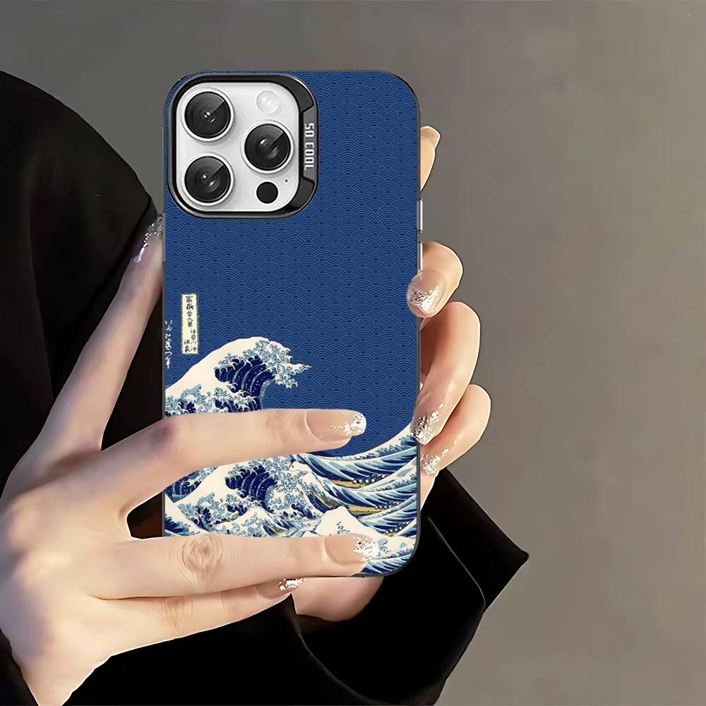 Japanese Waves Phone Case For IPhone 17 16 15 14 13 12 11 Pro Max Plus Pro Colorful Shell
