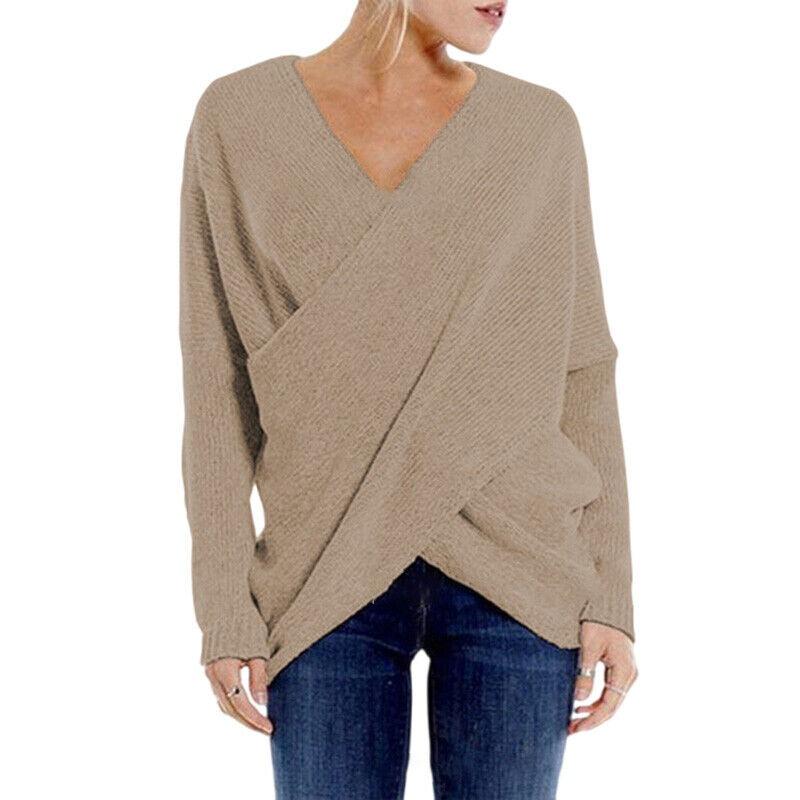 Damen Pullover Tops Plus Size Pullover Damen Strickwaren Langarm Strickpullover