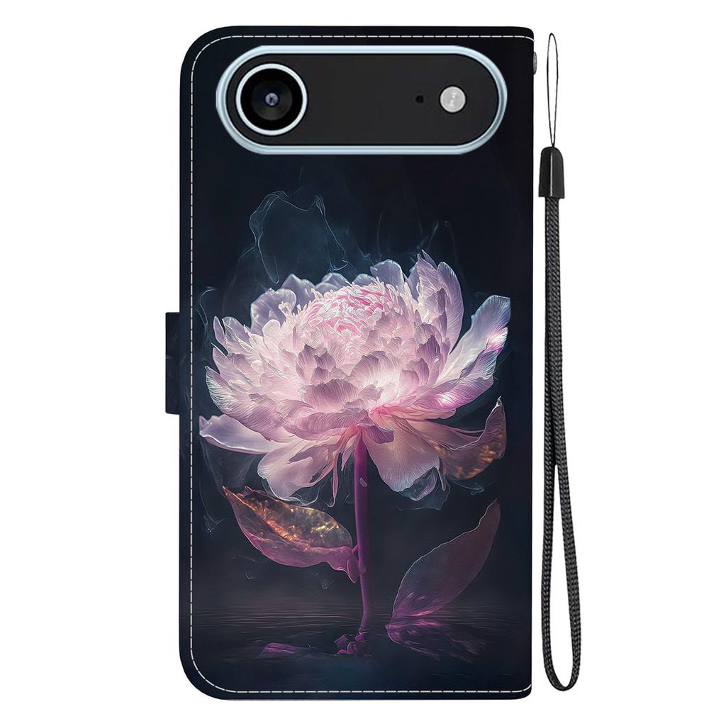 For iPhone 17 Air Wallet Phone Case Anti-Drop Leather Flip Cover Pattern Printing with Strap