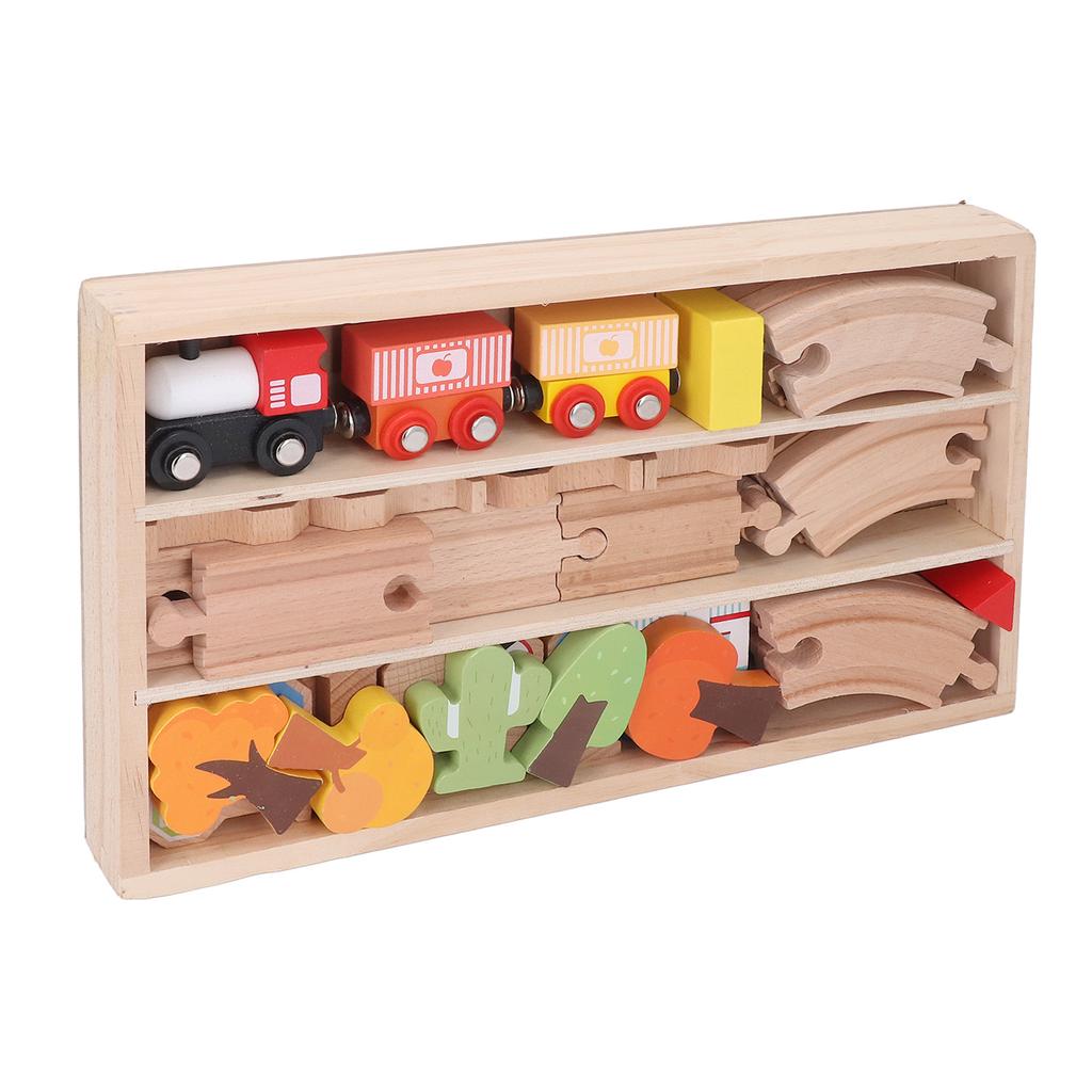 Wooden Train Track Set Hand Eye Coordination Educational Children Toy Railway Kit for Railway Toys
