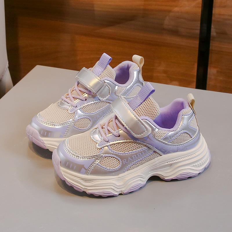 Students Sneakers Handsome Mesh Breathable Kids Running Shoes Thick Soft Sole 2025 New Boys Girls Sports Shoes Non-slip Flexible