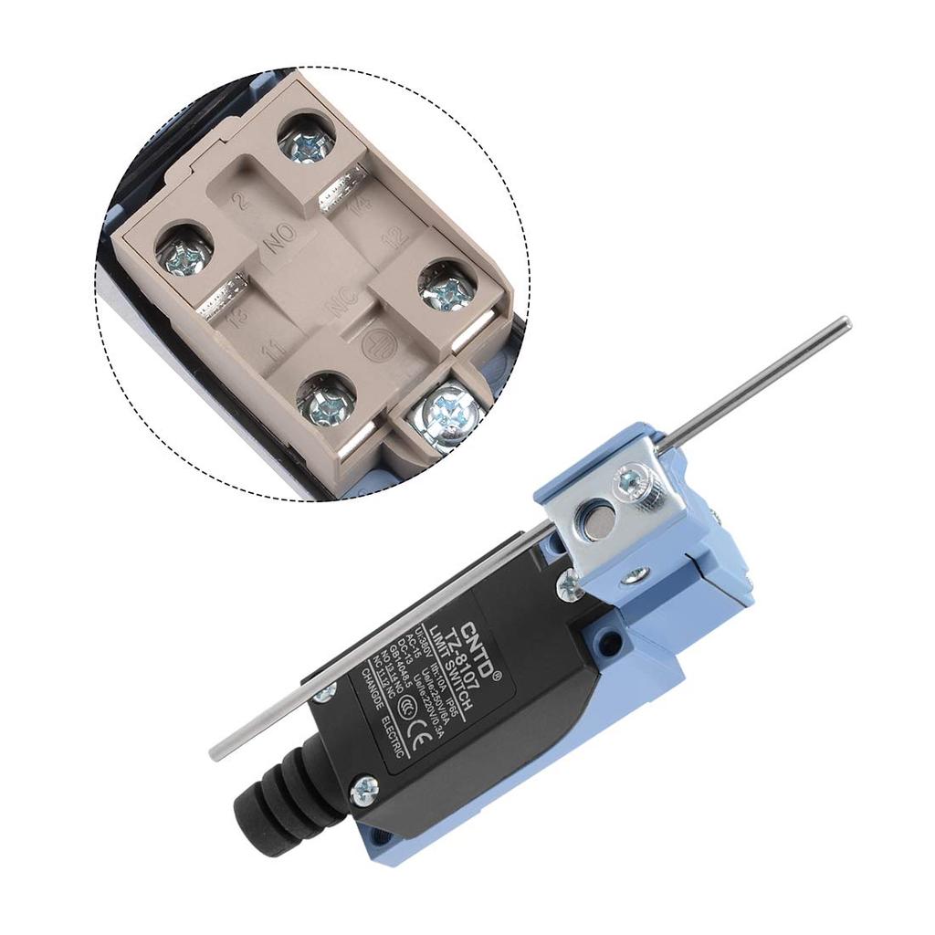 Uxcell Limitní nastavitelný pákový spínač, Balení 3 kusů TZ-8107, Typ, 1NC+1NO,