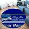 Hertha BSC Custom Name Round Area Rug,Carpet Rug for Living Room Bedroom Sofa Playroom Decor,Non-slip Floor Mat