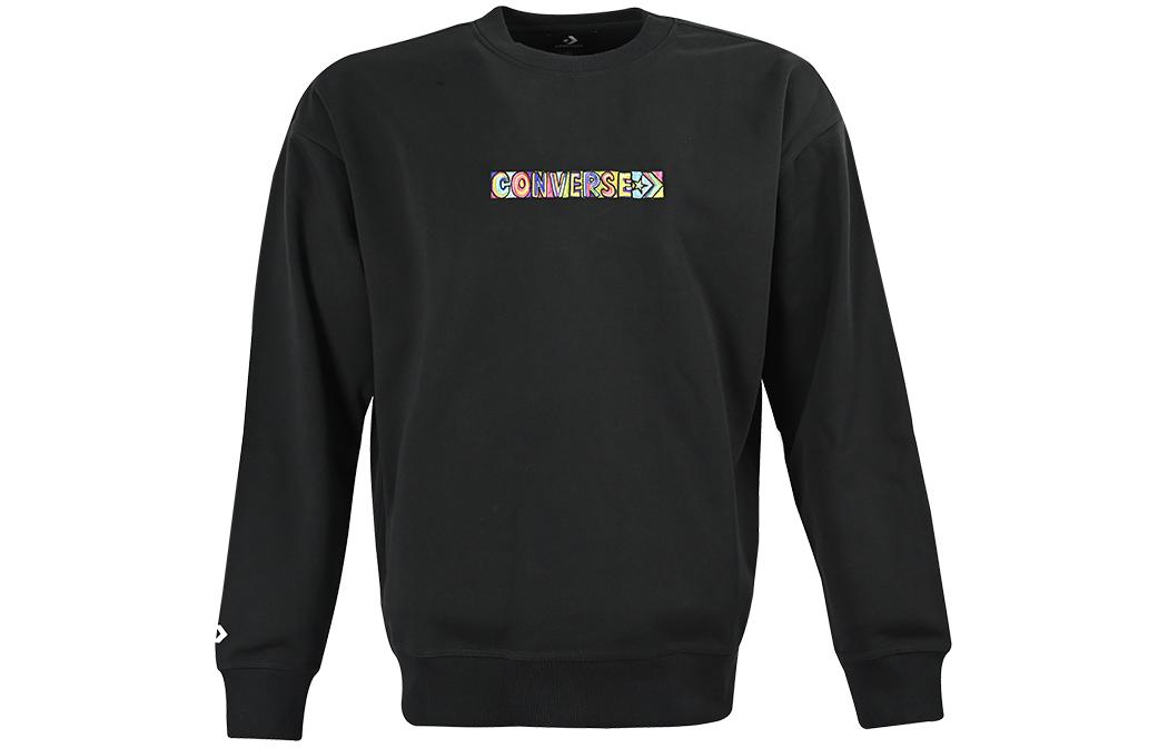Converse Sweatshirts Unisex Black Crew Neck Moderate Regular 10023777-A03 XL
