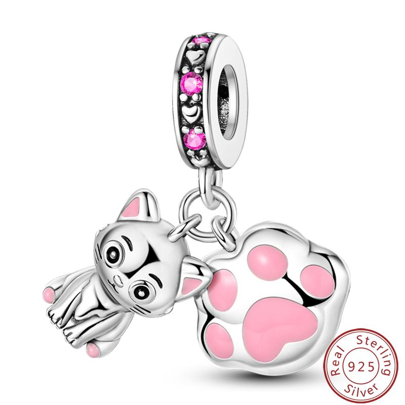 Cute Cat And Dog Series Copper Moon Butterfly Paw Print Charms 3Mm Diy Fine Jewelry Gifts Making