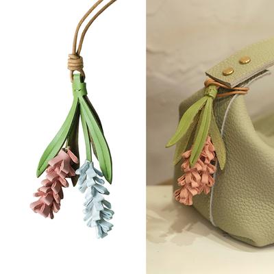Cowhide Leather Lavender Charm For Women's Bag Fashion Keychain Durable Exquisite Workmanship Bag Decoration Bag Accessories