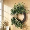 45cm Wreaths for Front Door Olive Leaves UV Resistant Artificial Door Wreath Spring Decor Rustic Realistic Olive Leaves Indoor