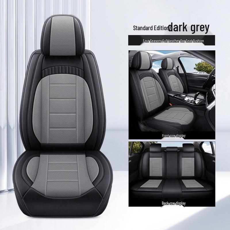 Universal Full Leather Car Seat Cushion, All-Season Coverage for SUV, Truck, Sedan PG42