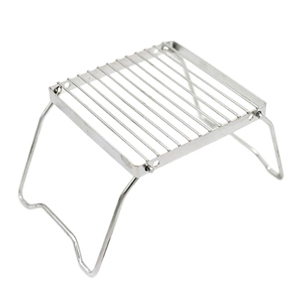 Folding Campfire Grill Stove Stand Stainless Steel Camp Fire Cooking Racks Grill Stove Stand for Outdoor Camping Hiking