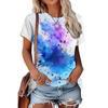 Fashion Women's Crew Neck T-Shirt Crew Neck Short Sleeve 3D Color Printing