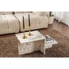 Couchtisch - HARMONY - Rechteckig - Freesia Marmoreffekt - 80 x 40 x 40 cm