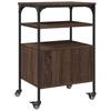 Printer Stand with 3 Shelves Brown Oak Effect 50 X 40 X 76 Cm