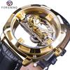 Forsining Official Exclusive Sale Golden Double Side Transparent Modern Design Men Watch Top Luxury Automatic Wristwatches