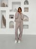 Winter Zipper Hooded Sports Cardigan With Tie Up Pants Two-piece Casual Suit For Women