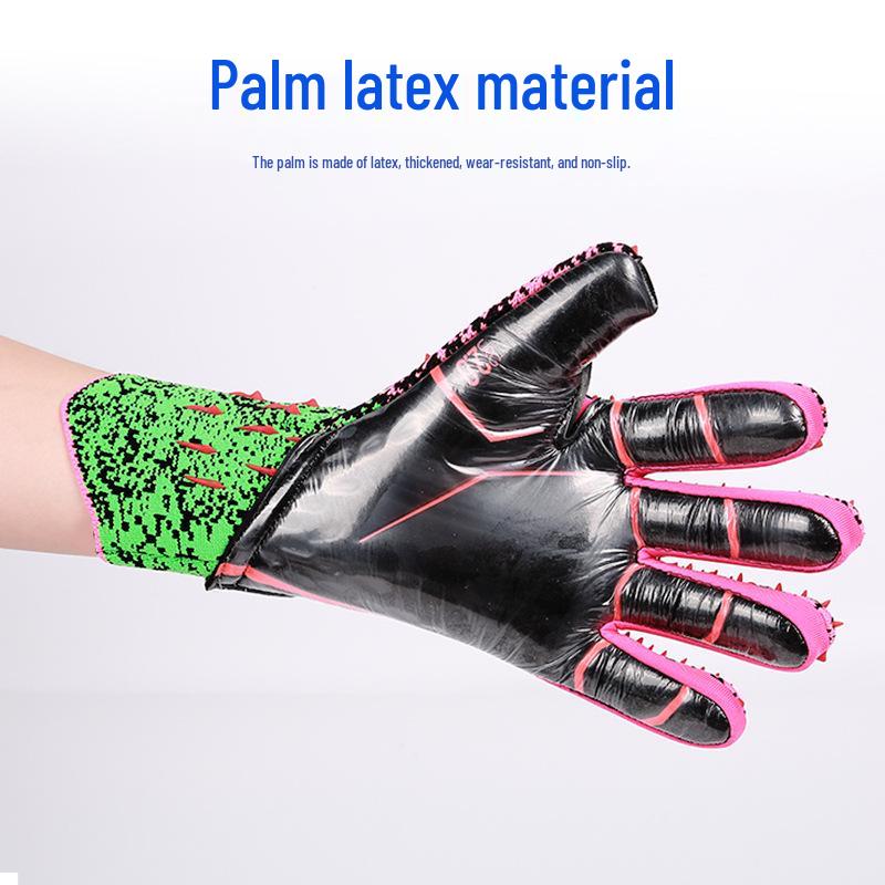Professionelle Anti-Rutsch-Latex-Fußballtorwarthandschuhe für Erwachsene und Kinder mit Fingerschutz, Stoßdämpfung und verschleißfestem Trainingsdesign.