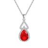 Luxury Double Layer Water Drop Pendant Necklace for Women - Multi-color, Full Diamond, European and American Design